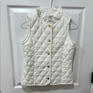 NWOT Crown & Ivy Kids White/Cream Quilted Vest Sz L